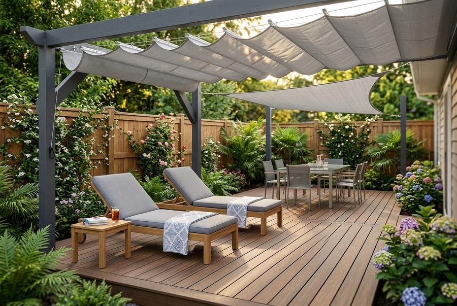 ECOOPTS 4'x25' Retractable Wave Canopy